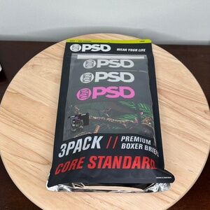 PSD 3 Pack Boxer Briefs Shorts Core Standard Warface Scribe Black/Grey Large NEW